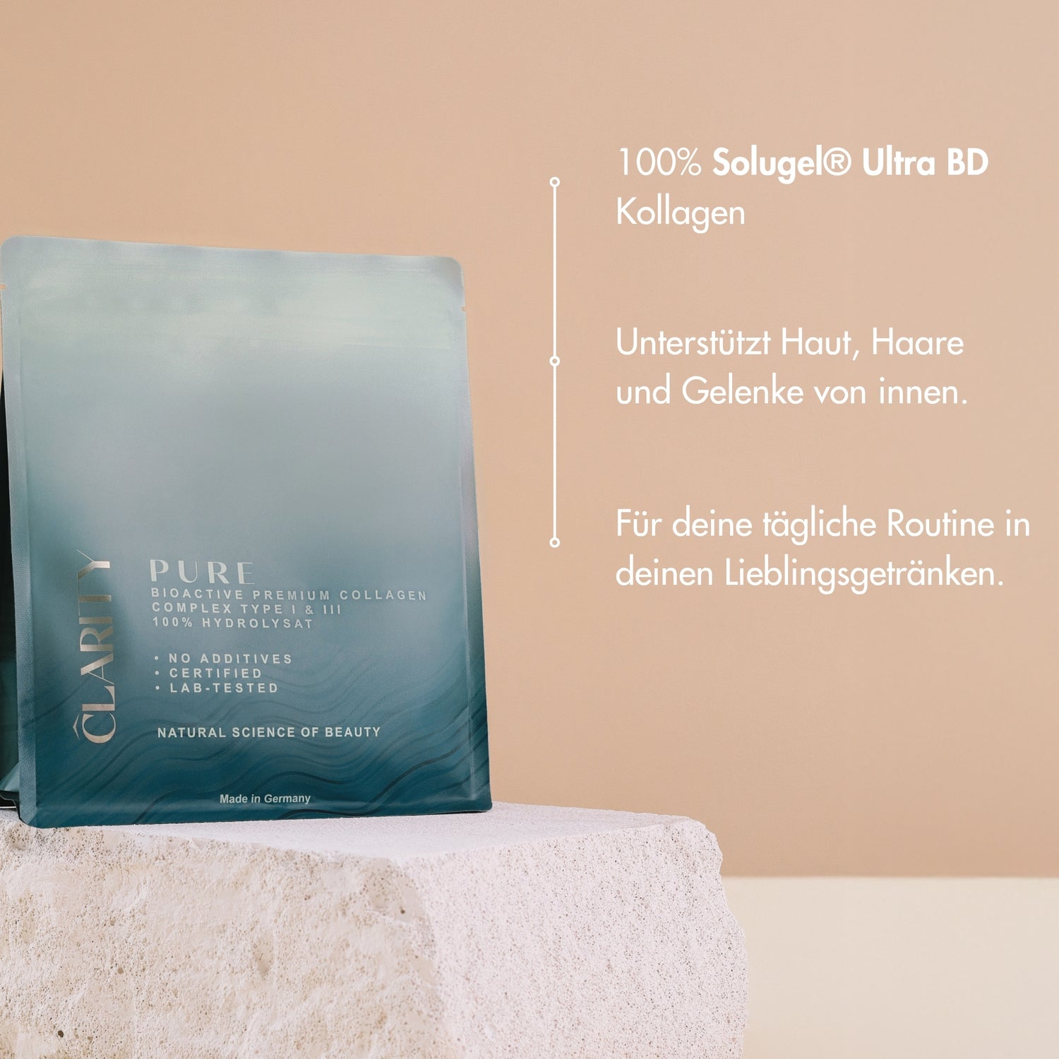 CLARITY PURE Collagen - Bild mit USPs.