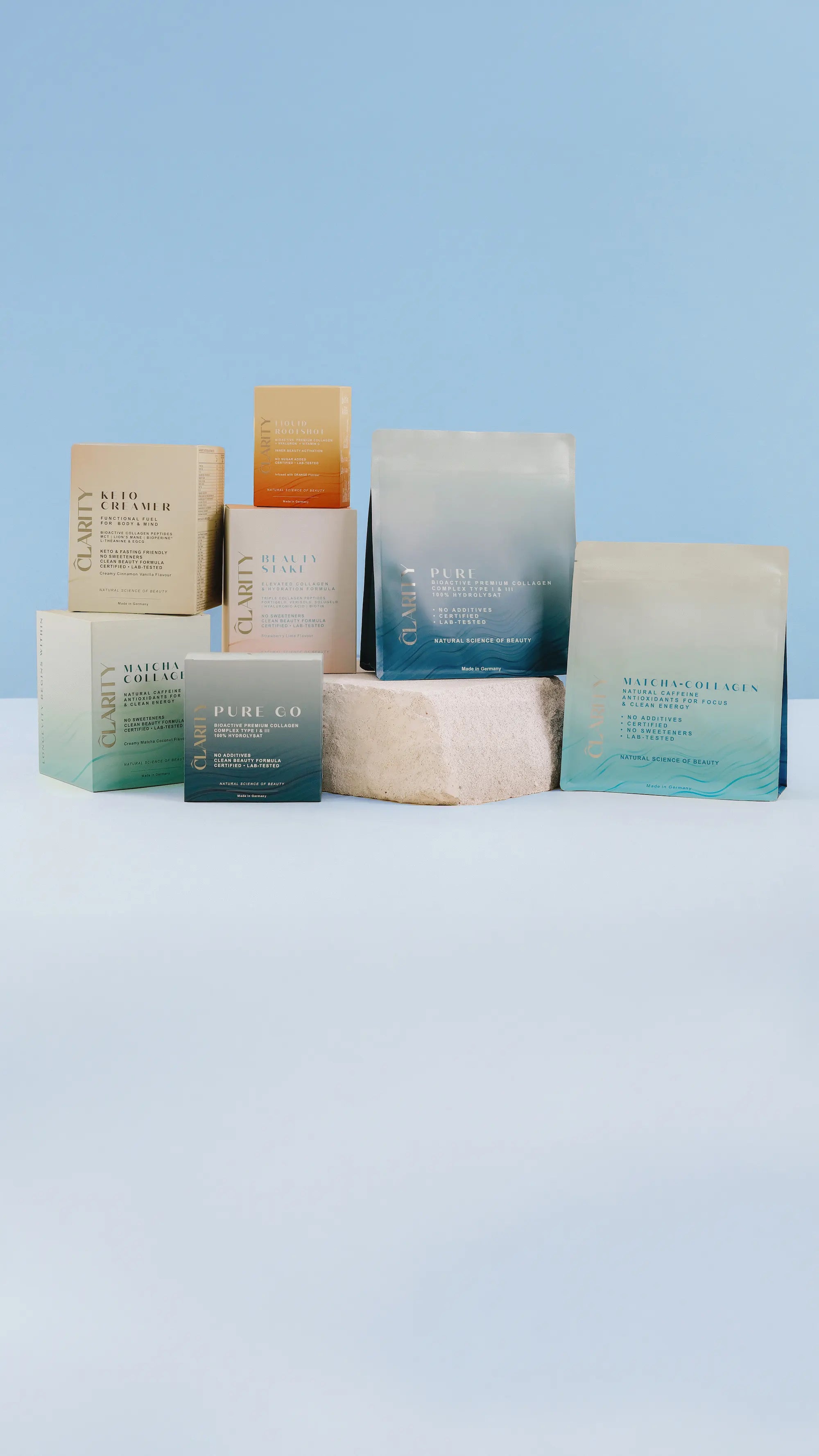 Alle CLARITY Produkte in einem Bild - Desktop.
