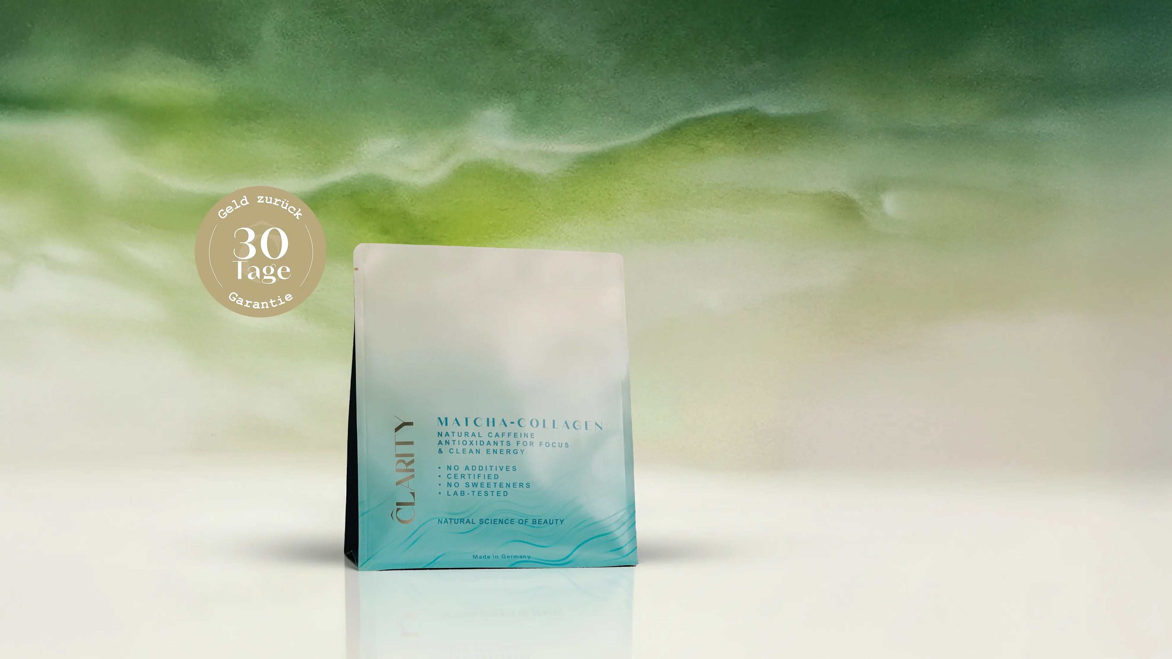 CLARITY Matcha-Collagen Pulver mit 30 Tage Geld-zurück-Garantie, Premium Kollagen aus Deutschland