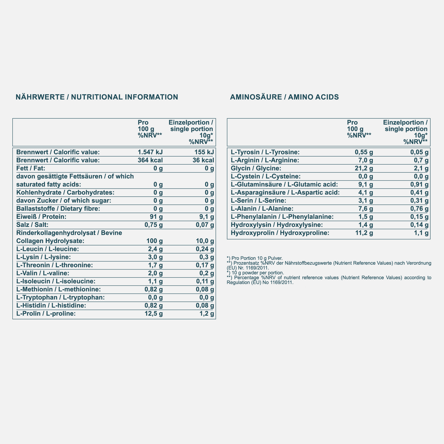 CLARITY PURE Collagen - Nährwerte.