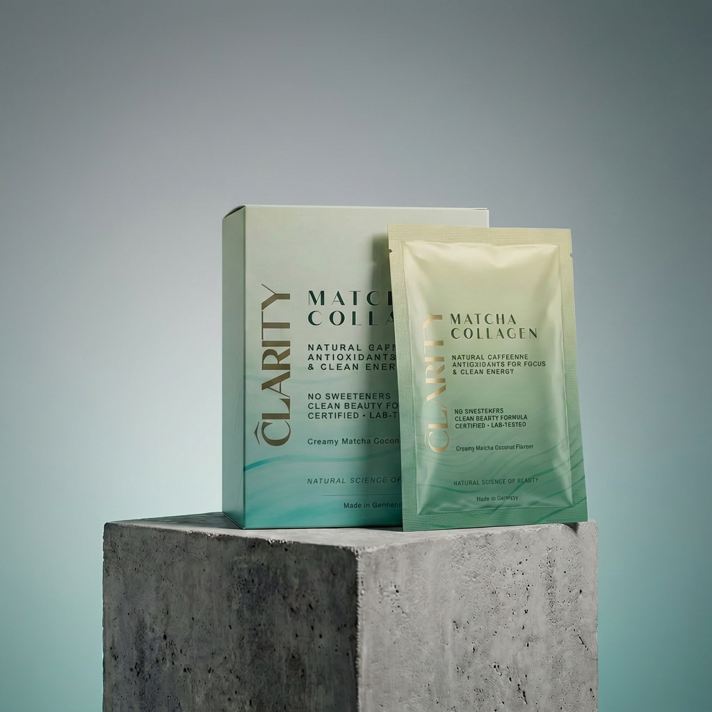 Collagen Typ I, II & III mit echten Matcha + Natural Caffeine und Antioxidantien - Travel Pack