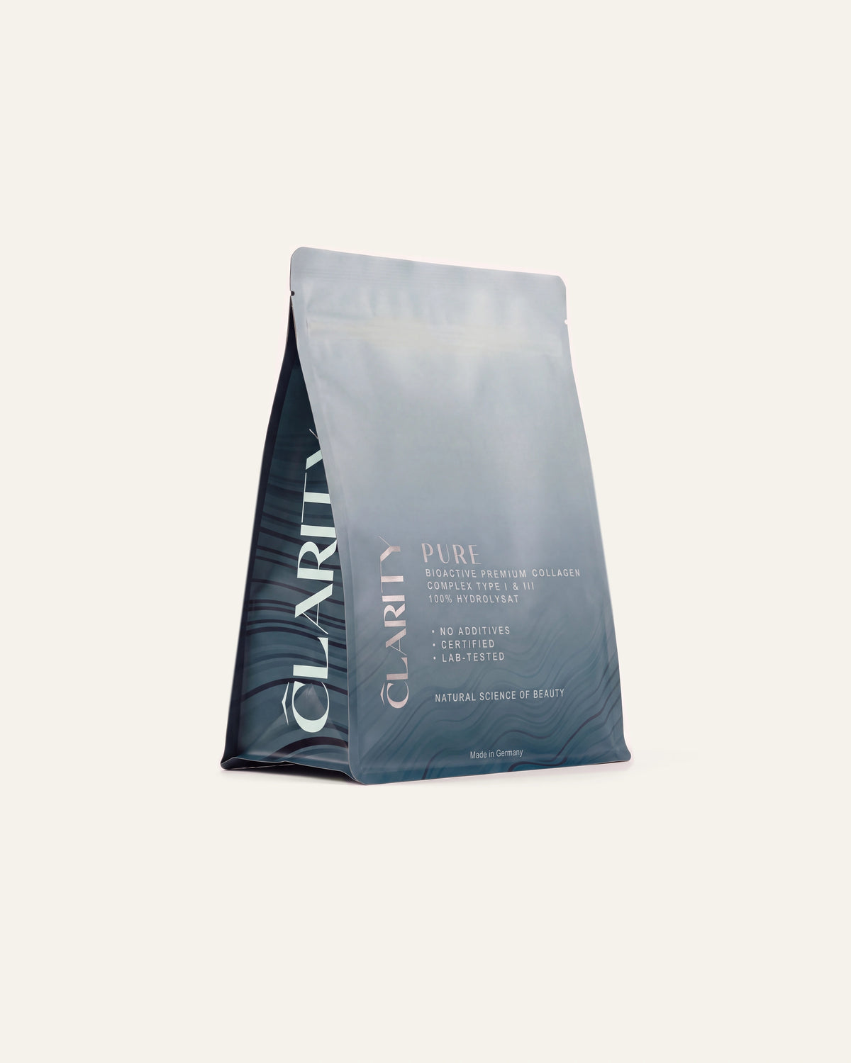 CLARITY PURE Collagen – Standbodenbeutel, Seitenansicht