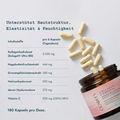 Collagen Complex+ Typ I &amp; III - Unterstützt Hautstruktur, Elastizität und Feuchtigkeitsversorgung
