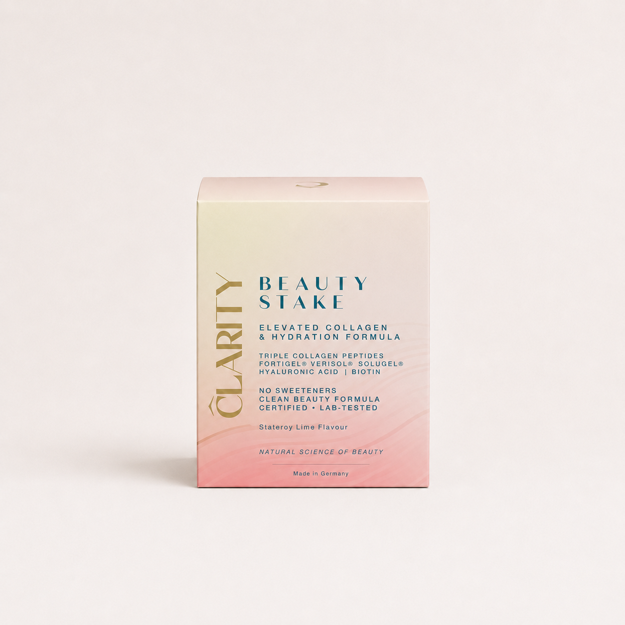 Beauty Collagen Typ I, II &amp; III "Beauty Stake" + Biotin, Hyaluronsäure und Erdbeer-Limette-Pulver