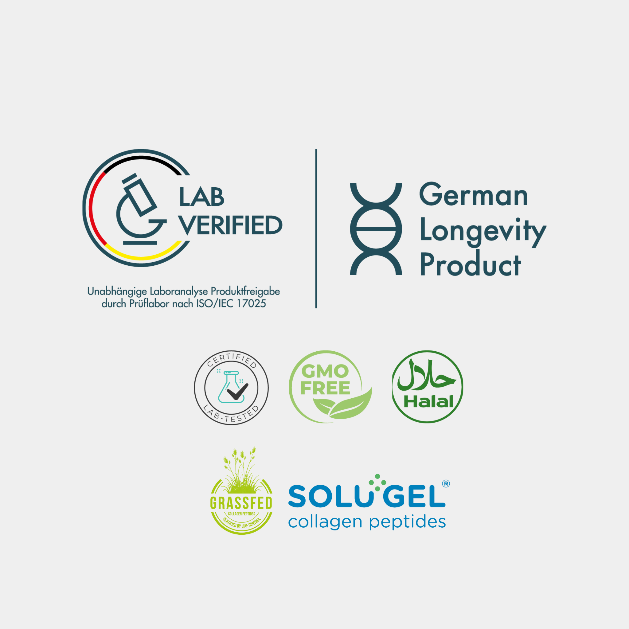 CLARITY PURE Collagen - Bild mit Quality Check. 