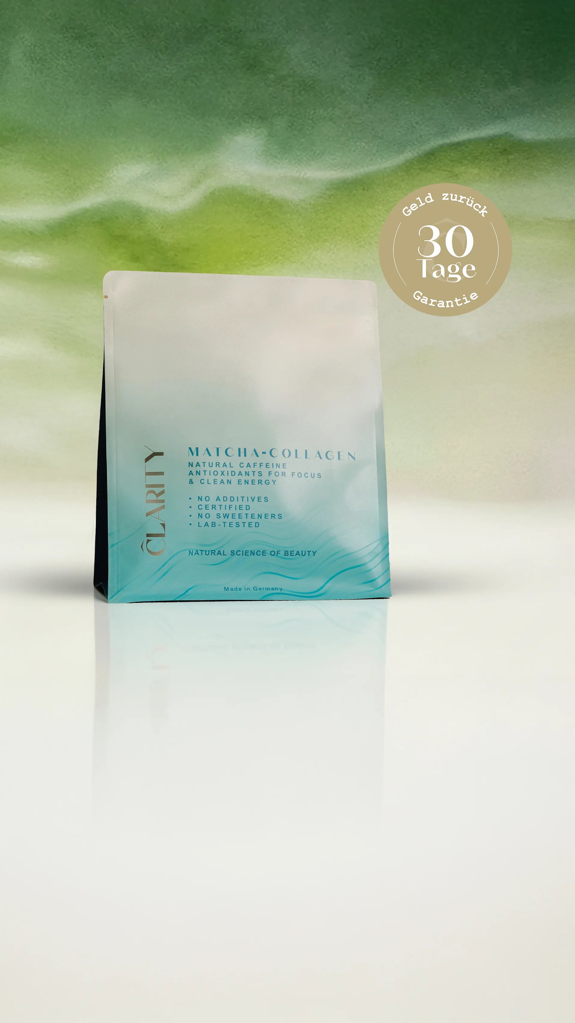 CLARITY Matcha-Collagen Pulver mit 30 Tage Geld-zurück-Garantie, Premium Kollagen aus Deutschland